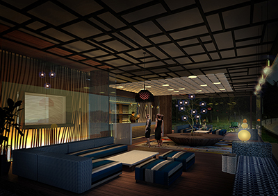 商業施設内の内観CGパース