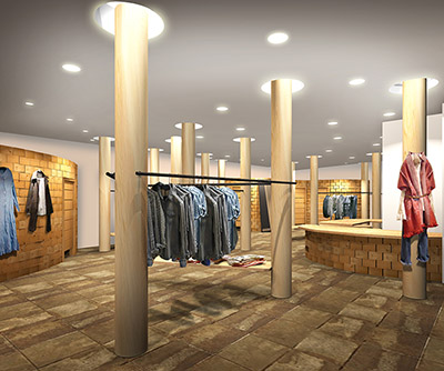 ブティックの内観CGパース