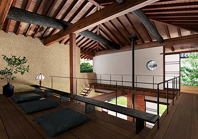 ホテル客室の内観CGパース