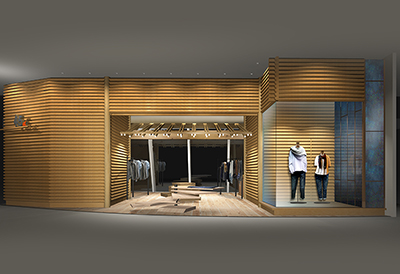 ブティックファサードのCGパース