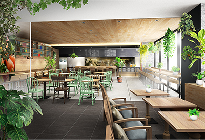 ホテル客室の内観CGパース