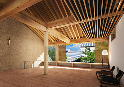 ホテル客室の内観CGパース