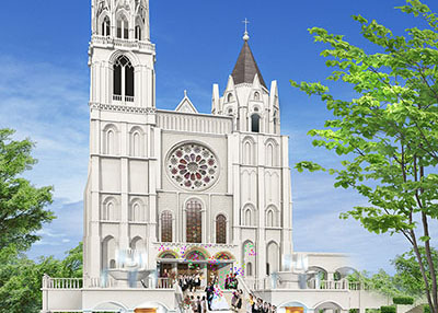 ブライダルウェディングの外観CGパース