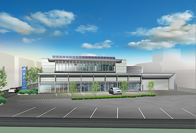 商業建築の外観CGパース