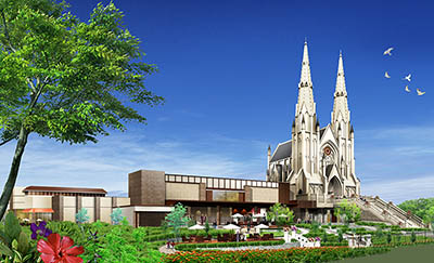 ブライダルウェディングの外観CGパース