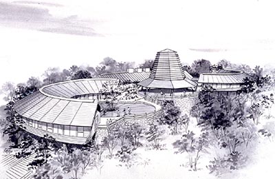 商業建築の外観CGパース