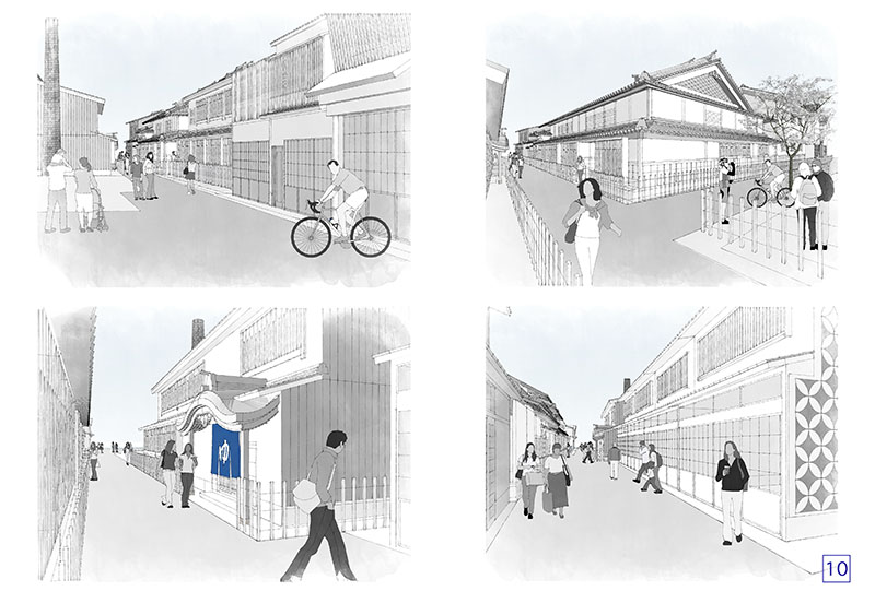 商業施設のスケッチパース